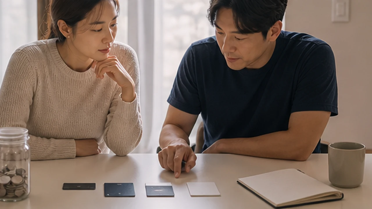 사업 현금 버팀 기간과 가족 생활비를 검토하는 모습